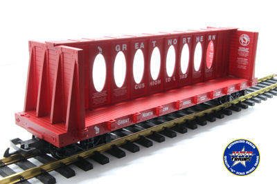 17414A  Center I-Beam Flat Car Great Northern (65022) - Red